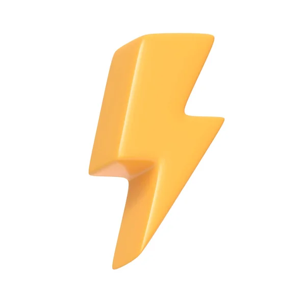 Lightning Bolt Icon Isolated White Background Icon Sign Symbol Cartoon — Stock Photo, Image