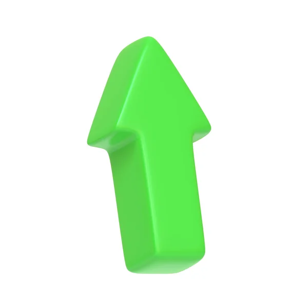Зеленая Стрелка Вверх Выделена Белом Фоне Иконка Знак Символ Мультфильм — стоковое фото