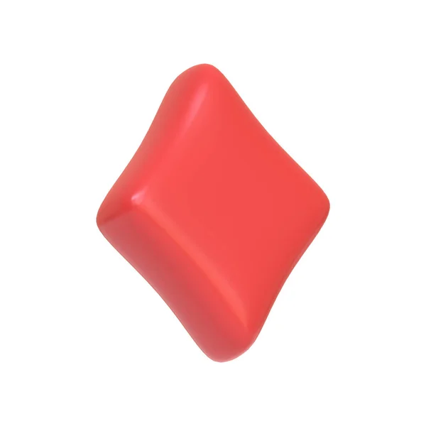 Esa Hrací Karty Symbol Diamanty Červenými Barvami Izolované Bílém Pozadí — Stock fotografie