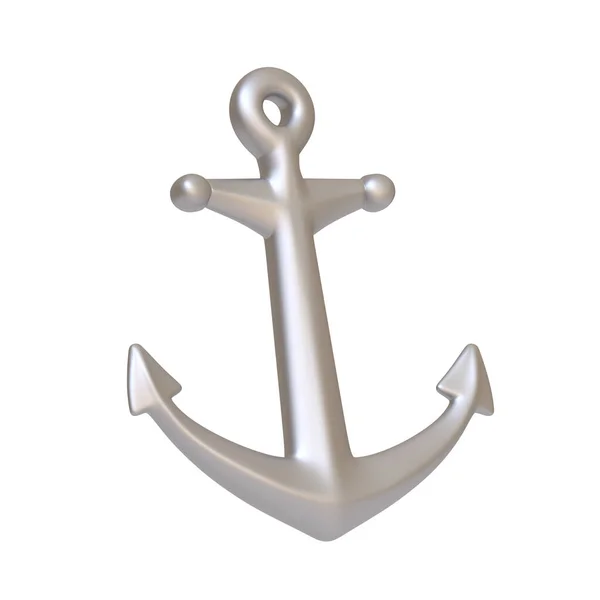 Anchor Isolated White Background Icon Sign Symbol Cartoon Minimal Style — Stock Photo, Image