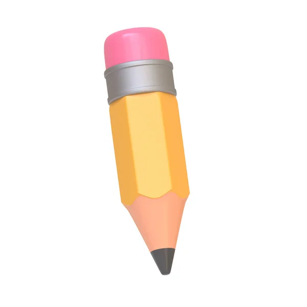 鉛筆アイコンは白い背景に隔離されています 3Dアイコン サインとシンボル 漫画のミニマルスタイル 3Dレンダリングイラスト — ストック写真