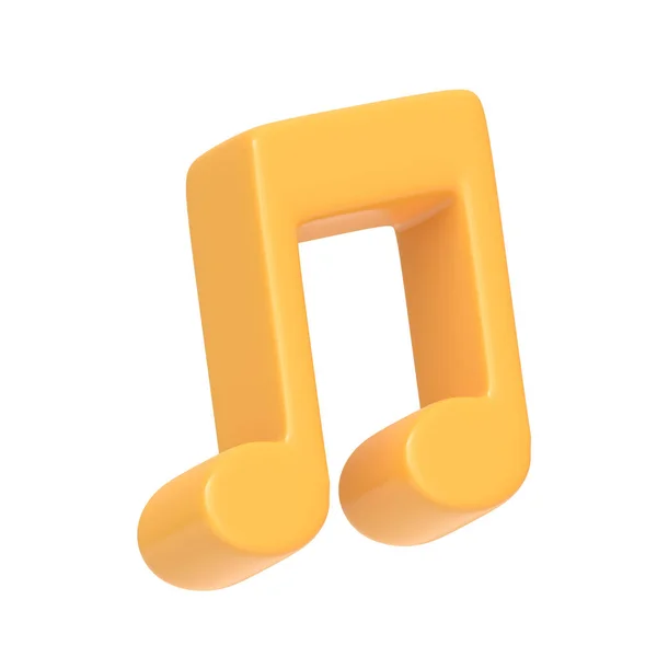Muziek Gele Noot Geïsoleerd Witte Achtergrond Icoon Teken Symbool Cartoon — Stockfoto