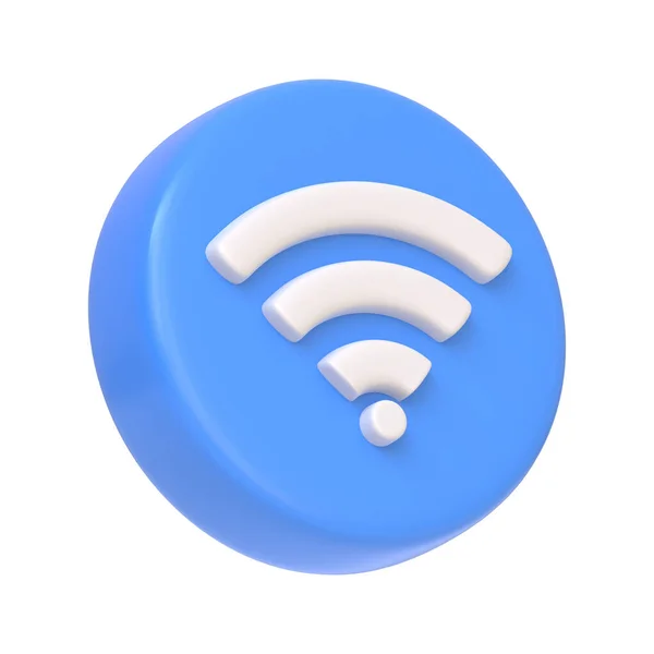 Modrá Bezdrátová Síť Ikona Nebo Technologie Wifi Izolované Bílém Pozadí — Stock fotografie