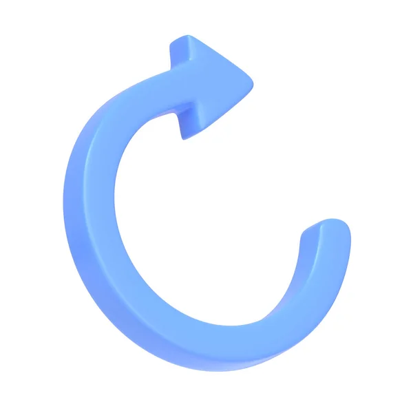 Modrá Šipka Ikona Aktualizovat Symbol Izolovaný Bílém Pozadí Ikona Znak — Stock fotografie