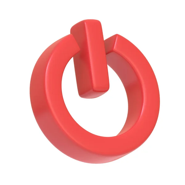 Uitschakeling Rode Knop Geïsoleerd Witte Achtergrond Icoon Teken Symbool Cartoon — Stockfoto