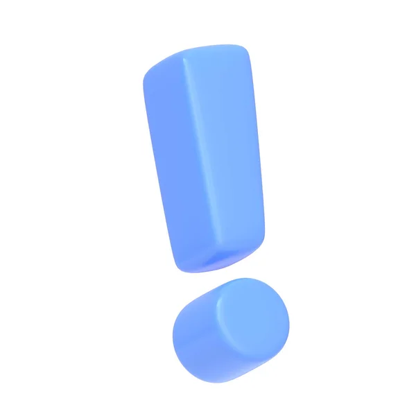 Niebieski Wykrzyknik Odizolowany Białym Tle Ikona Znak Symbol Minimalny Styl — Zdjęcie stockowe