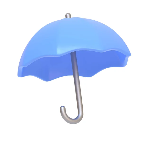 Blå Paraply Isolerad Vit Bakgrund Ikon Tecken Och Symbol Tecknad — Stockfoto