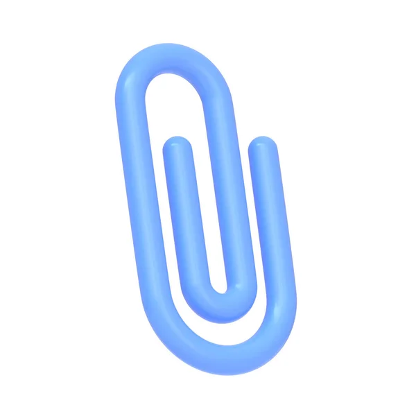 Modrý Papírový Klip Izolovaný Bílém Pozadí Ikona Znak Symbol Kreslený — Stock fotografie