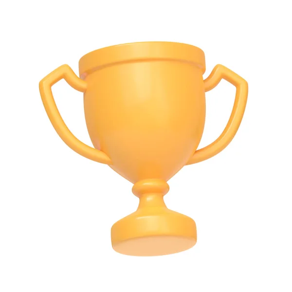 Šampion Pohár Ikona Vítězové Trofej Izolované Bílém Pozadí Obrázek Vykreslování — Stock fotografie