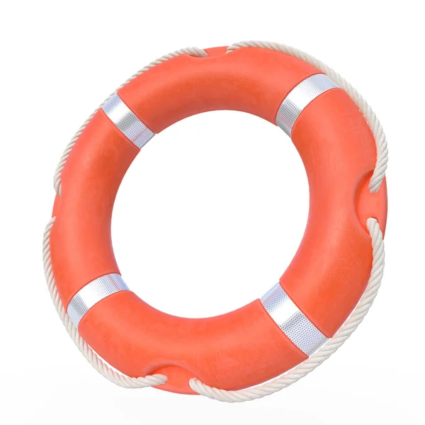 Lifebuoy Ізольовано Білому Тлі Мінімальний Простір Копіювання Концепції Кільцевого Буя — стокове фото