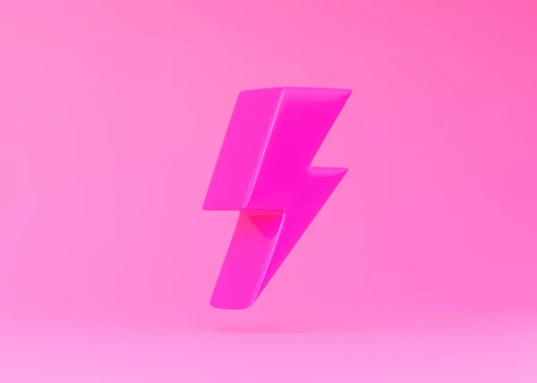 Pink Lightning Baut Ikon Pada Latar Belakang Merah Muda Ikon — Stok Foto