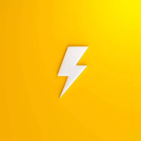 Weißes Blitz Symbol Auf Gelbem Hintergrund Flash Symbol Laden Sie — Stockfoto