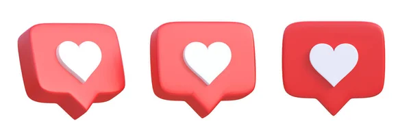 Beyaz Bir Arkaplanda Izole Edilmiş Konuşma Baloncuğu Ikonundaki Kalp Seti — Stok fotoğraf