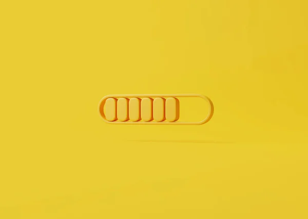 Minimal Progress Bar Part Symbol Yellow Background Loading Concept Render — Stock Photo, Image