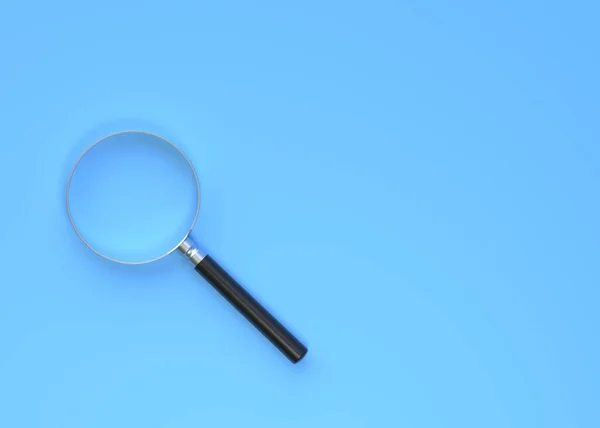 Magnifying Glass Blue Background Search Find Discover Concept Minimalism Rendering — Stock Photo, Image