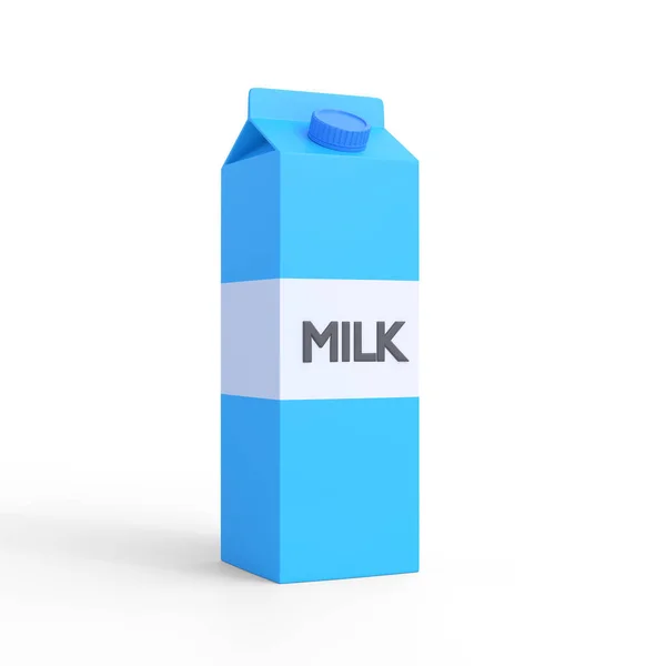 Mjölkkartong Pack Vit Bakgrund Begreppet Mejeriprodukter Mall För Uppställning Återgivning — Stockfoto