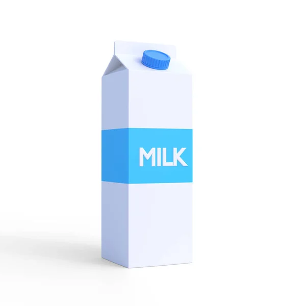 Envase Cartón Con Leche Sobre Fondo Blanco Concepto Productos Lácteos —  Fotos de Stock