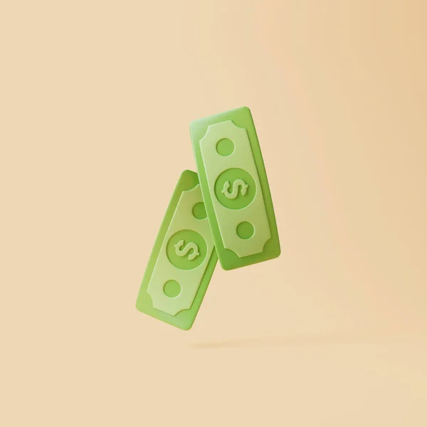 Grüne Papierbanknoten Auf Weißem Hintergrund Geld Und Zahlungskonzept Minimalistische Darstellung — Stockfoto