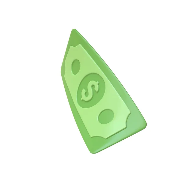白い背景に1ドル お金と支払いの概念 ミニマリストの3Dレンダリングイラスト — ストック写真