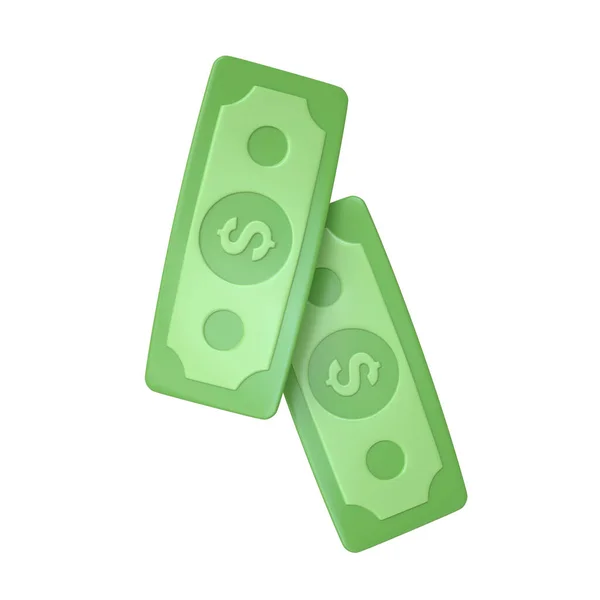 Ícone Notas Papel Verde Isolado Sobre Fundo Branco Dinheiro Conceito — Fotografia de Stock