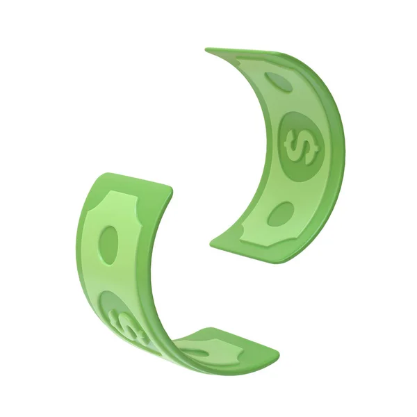 Icono Billetes Papel Verde Aislado Sobre Fondo Blanco Dinero Concepto — Foto de Stock