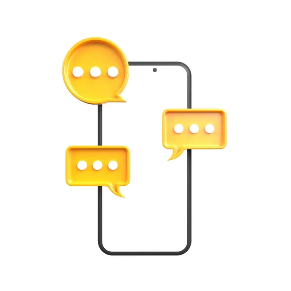 Pęcherzyki Czatu Smartfon Izolowane Białym Tle Ikona Bańki Mowy Symbol — Zdjęcie stockowe