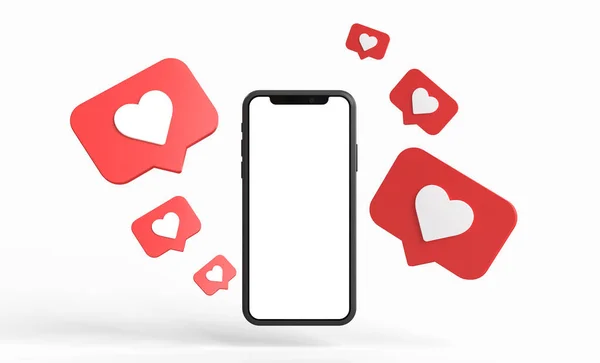 Social Media Come Icone Con Uno Smartphone Moderno Con Schermo — Foto Stock