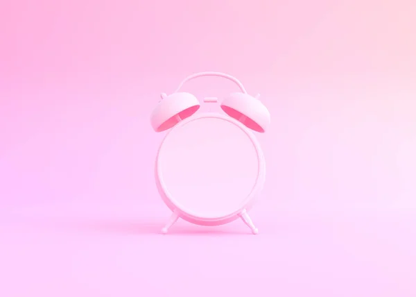 Ροζ Επιτραπέζιο Ξυπνητήρι Φωτεινό Ροζ Φόντο Παστέλ Χρώματα Ελάχιστη Δημιουργική — Φωτογραφία Αρχείου