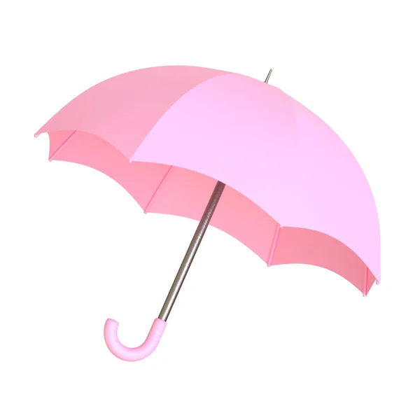 Paraguas Rosa Aislado Sobre Fondo Blanco Representación Ilustración — Foto de Stock