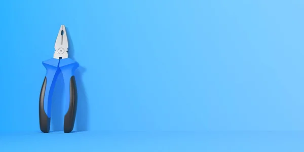Zange Auf Blauem Hintergrund Mit Kopierraum Frontansicht Minimales Kreatives Konzept — Stockfoto