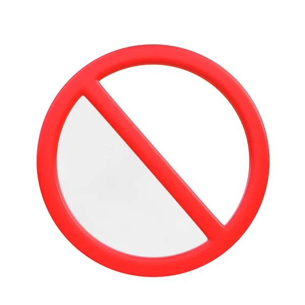Verbotene Zeichen Symbol Isoliert Auf Weißem Hintergrund Render Illustration — Stockfoto