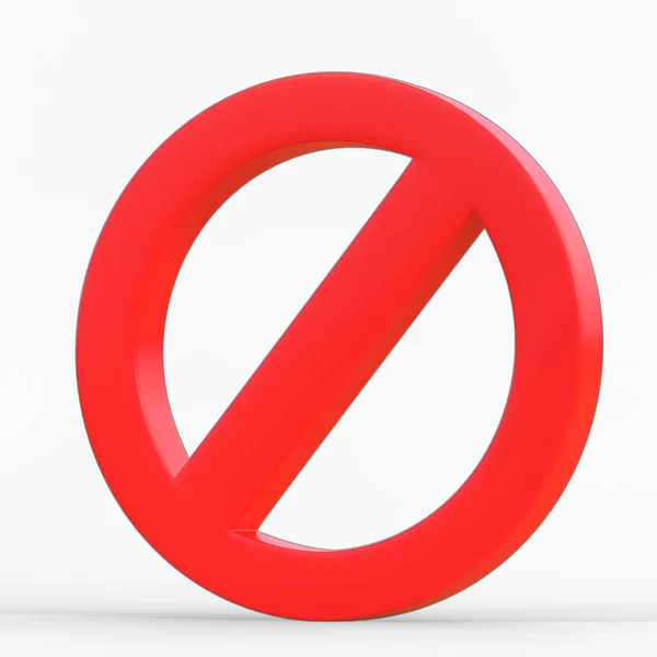 Απαγορευμένο Εικονίδιο Πινακίδας Που Απομονώνεται Λευκό Φόντο Render Εικονογράφηση — Φωτογραφία Αρχείου