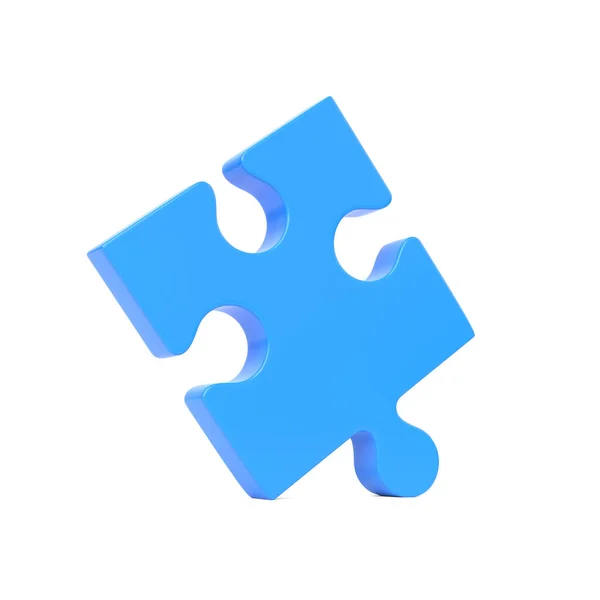 Single Puzzle Piece Isolated White Background Rendering Illustration — Stock Photo, Image