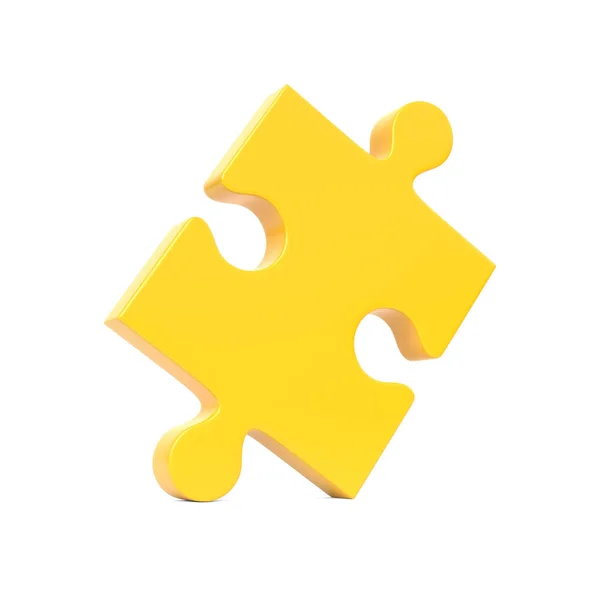 Single Puzzle Piece Isolated White Background Rendering Illustration — Stock Photo, Image