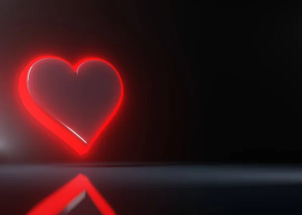 Aces Cartes Jouer Symbole Coeurs Avec Des Lumières Néon Rouge — Photo