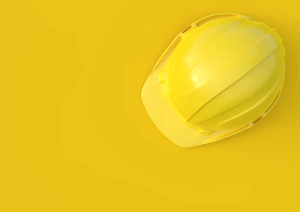 stock image Safety helmet, isolated on bright yellow background in pastel colors. Minimalist concept. 3d render illustration