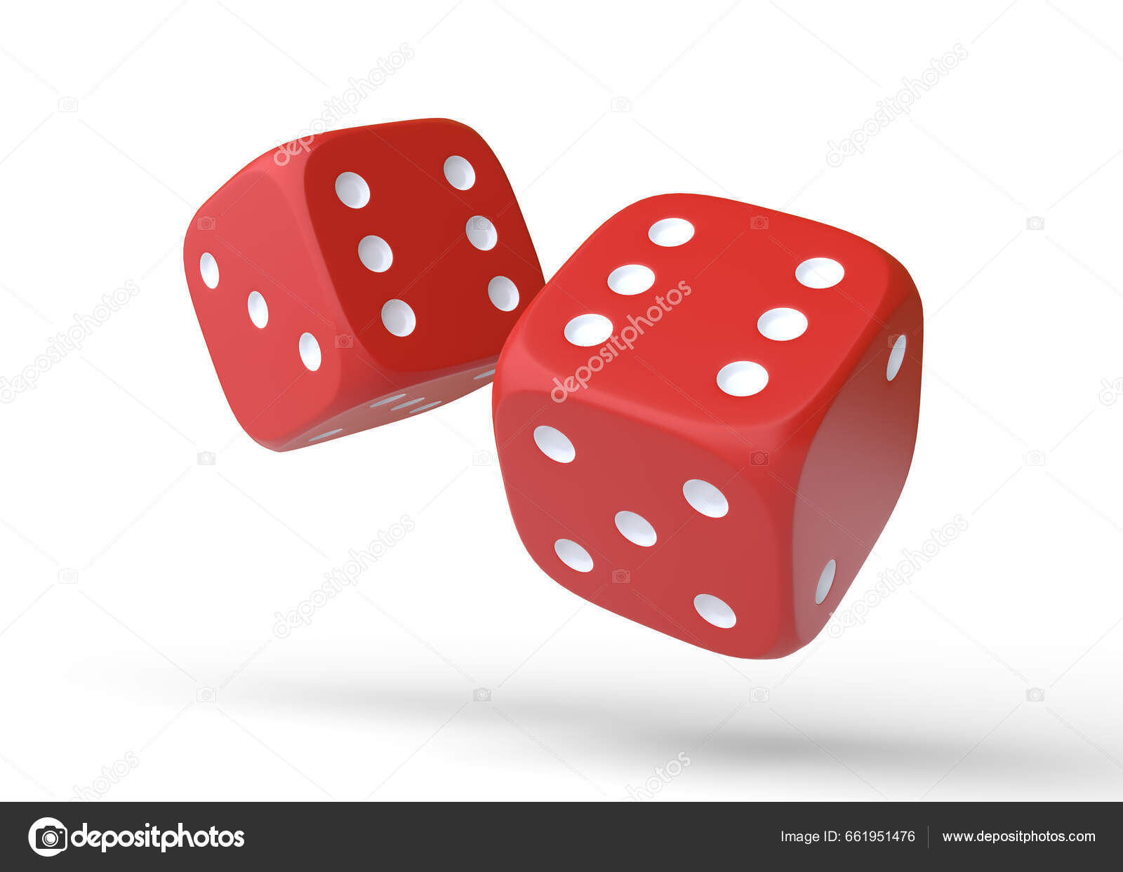 Два Красных Броска Азартных Игр Полете Белом Фоне Счастливые Кости.