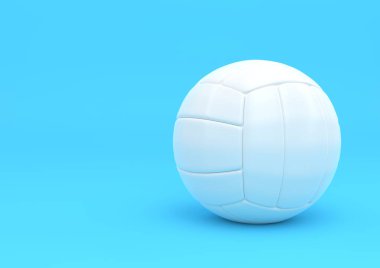 Beyaz voleybol mavi arka planda izole edilmiş. 3B resimleme