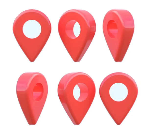 Map Pointer Icon Gps Location Symbol Pointer Red Pin Marker — Stock Photo, Image