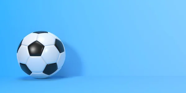 Футбольний Синьому Фоні Копіювальним Простором Ілюстрація Рендеринга — стокове фото