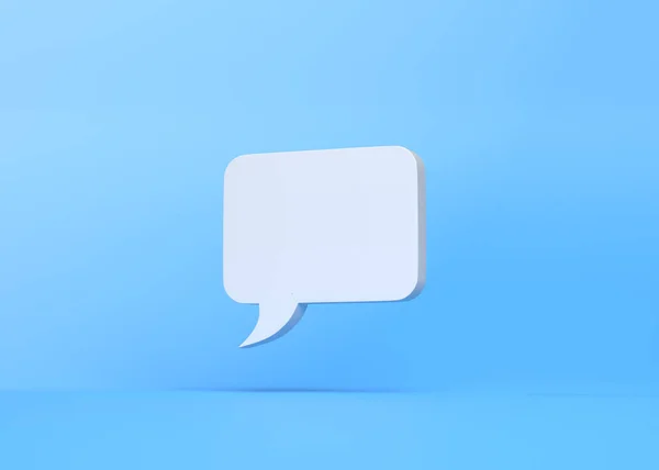 Minimal White Chat Bubble Απομονωμένη Μπλε Φόντο Χώρο Αντιγραφής Εικονίδιο — Φωτογραφία Αρχείου