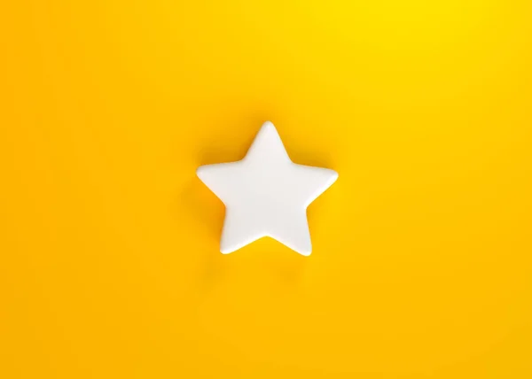 Símbolo Estrela Mínimo Fundo Amarelo Ícones Estrelas Renderização Ilustração — Fotografia de Stock