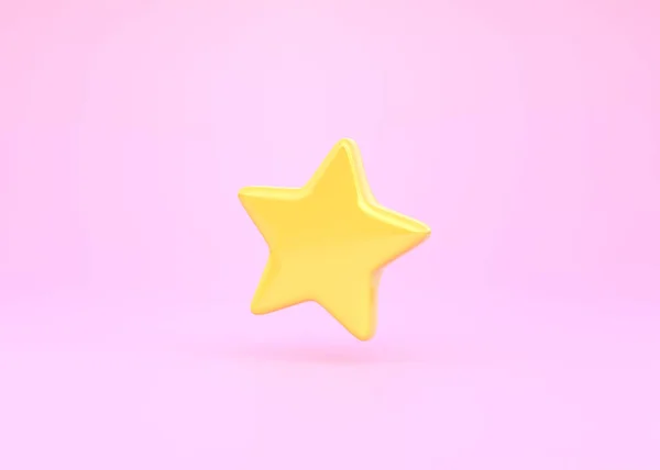 Mínimo Símbolo Estrella Sobre Fondo Rosa Iconos Estrellas Representación Ilustración — Foto de Stock