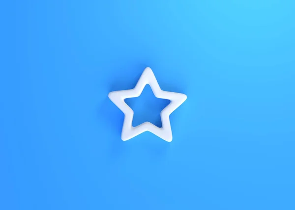 Minimális Csillag Szimbólum Kék Háttérrel Renderelés Illusztráció — Stock Fotó