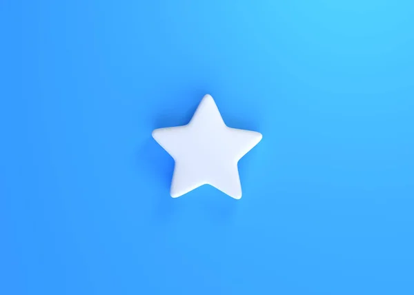 Símbolo Estrela Mínimo Fundo Azul Ícones Estrelas Renderização Ilustração — Fotografia de Stock