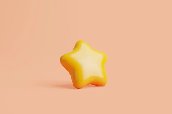 Zlatá Hvězda Pastelovém Pozadí Hodnocení Prémiová Hodnost Zpětná Vazba Zákazníků — Stock fotografie