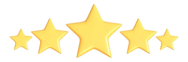 白い背景に孤立した極小星のシンボル レビュー製品の星のアイコンの評価 3Dレンダリング 3Dイラスト — ストック写真