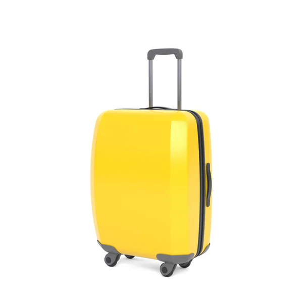 Gele Koffer Geïsoleerd Een Witte Achtergrond Weergave Illustratie — Stockfoto