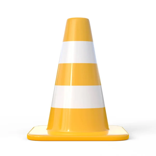 Traffic Cone Isolated White Background Rendering Illustration — Stock Photo, Image