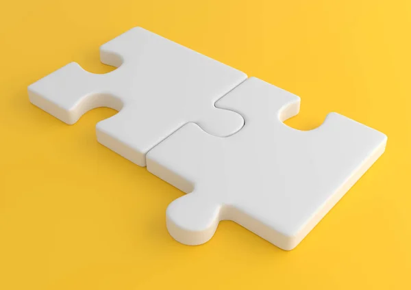 Puzzle Yellow Background Minimal Creative Concept Rendering Illustration — Stock Photo, Image